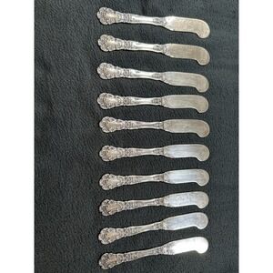 Gorham Buttercup Sterling Silver Butter Spreaders Set 10 Flatware 288g OLD MARKS